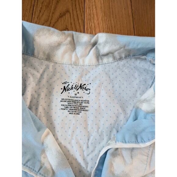 Nick & Nora 100% Cotton Cloud Pajamas Set Ruffle Hem Capri Medium - Picture 3 of 6